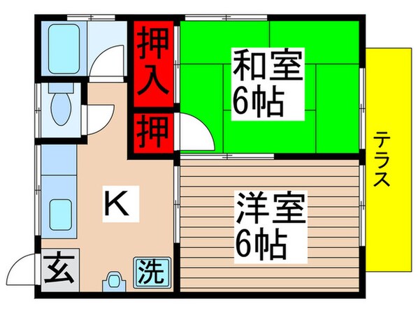 梵天塚ハイツの物件間取画像